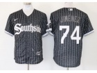 Nike Chicago White Sox #74 Eloy Jimenez Black Southside 2021 City Cool Base Jerseys