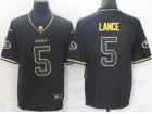 San Francisco 49ers #5 Trey Lance Black With Golden Number Salute to Service Limited Jersey