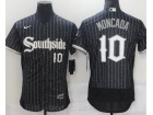 Nike Chicago White Sox #10 Yoan Moncada Black Southside 2021 City Flexbase Jerseys