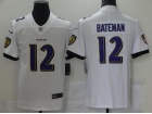 Baltimore Ravens #12 Rashod Bateman White Vapor Limited Jersey