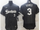 Nike Chicago White Sox #3 Harold Baines Black Southside 2021 City Flexbase Jerseys