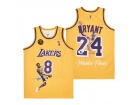 Los Angeles Lakers #8/24 Kobe Bryant Yellow Mamba Forever Jersey