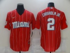 Miami Marlins #2 Jazz Chisholm Jr. Red 2021 City Connect Jersey