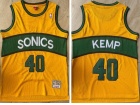 Seattle SuperSonics #40 Shawn Kemp Yellow Throwback Jersey