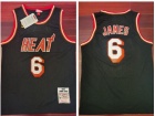 Miami Heat #6 Lebron James Black Throwback Jersey