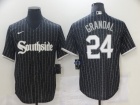 Nike Chicago White Sox #24 Yasmani Grandal Black Southside 2021 City Cool Base Jerseys