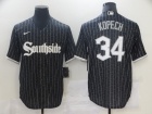 Nike Chicago White Sox #34 Michael Kopech  Black Southside 2021 City Cool Base Jerseys