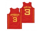 McDonalds All American #3 Kevin Durant Red Jersey