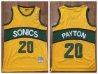 Seattle Supersonics #20 Gary Payton Yellow Throwback Jersey