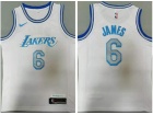 Los Angeles Lakers #6 Lebron James 2021 White City Jersey