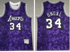 Los Angeles Lakers #34 Shaquille O'Neal Purple Galaxy Jersey