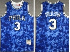 Philadelphia 76ers #3 Allen Iverson Blue Galaxy Jersey