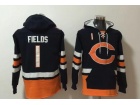 Chicago Bears #1 Justin Fields Blue Hoodies