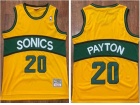 Seattle SuperSonics #20 Gary Payton Yellow Throwback Jersey