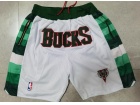 Milwaukee Bucks White Just Don Shorts