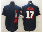 Nike Los Angeles Angels #17 Shohei Ohtani Blue 2021 All Star Cool Base Jersey