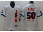 Nike Los Angeles Dodgers #50 Mookie Betts White 2021 All Star Flexbase Jersey