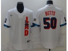 Nike Los Angeles Dodgers #50 Mookie Betts White 2021 All Star Cool Base Jersey