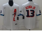 Nike Atlanta Braves #13 Ronald Acuna Jr. White 2021 All Star Cool Base Jersey