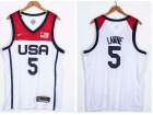 Team USA #5 Zach Lavine White 2021 Olympic Jersey