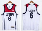 Team USA #6 Damian Lillard White 2021 Olympic Jersey