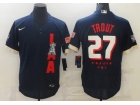 Nike Los Angeles Angels #27 Mike Trout Blue 2021 All Star Flexbase Jersey