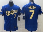 Nike Los Angeles Dodgers #7 Julio Urias Blue With Golden Number Flexbase Jersey