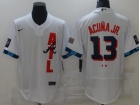 Nike Atlanta Braves #13 Ronald Acuna Jr. White 2021 All Star Flexbase Jersey