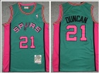 San Antonio Spurs #21 Tim Duncan Green Throwabck Jersey