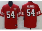 San Francisco 49ers #54 Fred Warner Red Color Rush With 75th Patch Vapor Limited Jersey