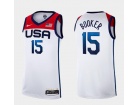 Team USA #15 Devin Booker White 2021 Olympic Jersey