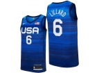 Team USA #6 Damian Lillard Blue 2021 Olympic Jersey