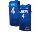 Team USA #4 Bradley Beal Blue 2021 Olympic Jersey