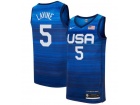 Team USA #5 Zach Lavine Blue 2021 Olympic Jersey