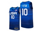 Team USA #10 Jayson Tatum Blue 2021 Olympic Jersey