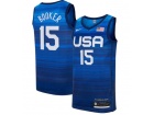 Team USA #15 Devin Booker Blue 2021 Olympic Jersey