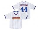 Howie Goodman #44 Gus Matthews Benchwarmers White Pinstriped Baseball Jersey