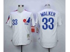 Montreal Expos #33 Larry Walker White Throwback Jerseys