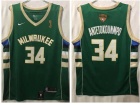 Nike Milwaukee Bucks #34 Giannis Antetokounmpo Green Champion Jersey