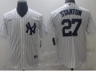 Nike New York Yankees #27 Giancarlo Stanton White Cool Base Jersey