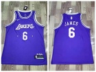 Los Angeles Lakers #6 Lebron James Purple 2021-2022 City Jersey