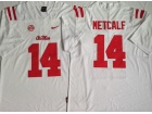 Ole Miss Rebels #14 D.K.Metcalf White Jersey