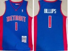 Detroit Pistons #1 Chauncey Billups Blue Throwback Jerseys