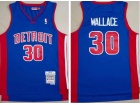 Detroit Pistons #30 Rasheed Wallace Blue Throwback Jerseys