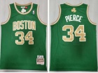 Boston Celtics #34 Paul Pierce Green With Gold Number Throwback Jersey