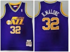 Utah Jazz #32 Karl Malone Purple Throwback Jersey