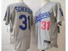 Nike Los Angeles Dodgers #31 Max Scherzer Grey Flexbase Jersey