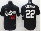 Nike Los Angeles Dodgers #22 Clayton Kershaw Black Cool Base Jersey