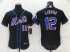 Nike New York Mets #12 Francisco Lindor Black Flexbase Jersey