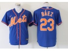 Nike New York Mets #23 Javier Baez Blue Cool Base Jersey